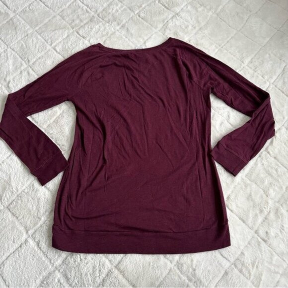 Victoria's Secret PINK | Burgundy Long Sleeve Tee | Size Small - Picture 3 of 8